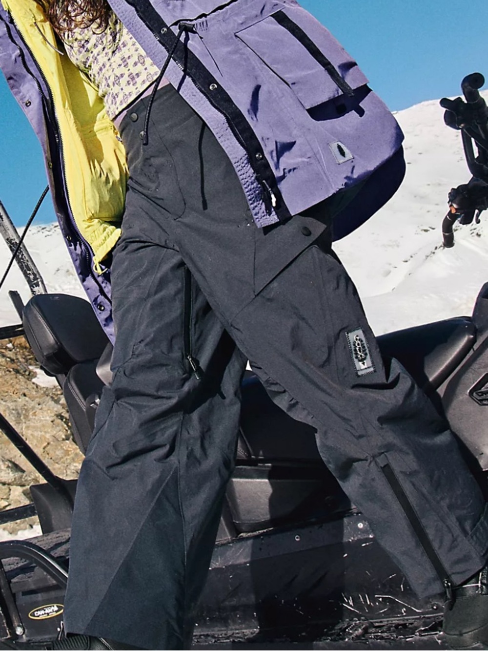 Men's Black Snow Cargo Pants - Waterproof Winter Performance NEW size S